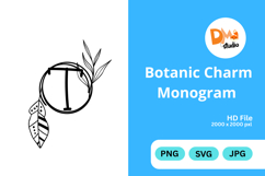 Botanic Charm Monogram -Elegant Floral Letters SVG, PNG, JPG Product Image 1