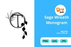 Sage Wreath Monogram Product Image 1