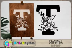 Floral letter T svg cut file / Botanical alphabet SVG Product Image 2