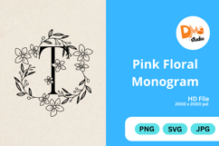 Pink Floral Monogram Product Image 1