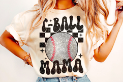 T-Ball Mama PNG, Baseball Mama PNG, Baseball PNG Sublimation Product Image 2
