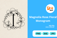 Magnolia Rose Floral Monogram Product Image 1