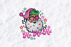 Ho Ho Ho Glitter Santa Christmas Shirt Design Product Image 3