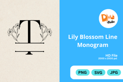 Lily Blossom Line Monogram Product Image 1