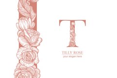 T logo, Letter T monogram, style floral Product Image 2