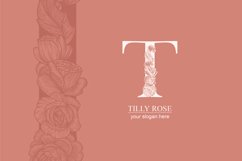 T logo, Letter T monogram, style floral Product Image 6
