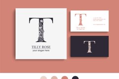 T logo, Letter T monogram, style floral Product Image 7