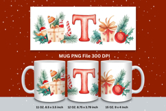 Christmas Mug Customizable Custom Winter Coffee Cup Letter T Product Image 1