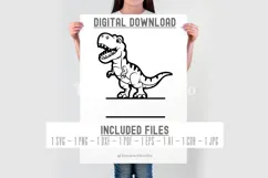 T Rex Name Sign SVG PNG DXF| Dinosaur Laser Cut Template Product Image 3