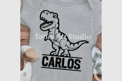 T Rex Name Sign SVG PNG DXF| Dinosaur Laser Cut Template Product Image 5