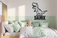 T Rex Name Sign SVG PNG DXF| Dinosaur Laser Cut Template Product Image 2