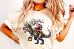 Santa Dinosaur PNG, Christmas PNG, Santa Claus PNG, T-Rex Product Image 3