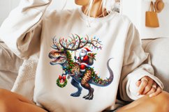 Santa Dinosaur PNG, Christmas PNG, Santa Claus PNG, T-Rex Product Image 2