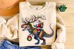 Santa Dinosaur PNG, Christmas PNG, Santa Claus PNG, T-Rex Product Image 1