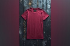 burgundy T Shirt Logo Branding Mockup Product Image 1