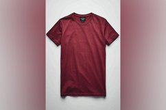 burgundy T Shirt Logo Branding Mockup Product Image 1