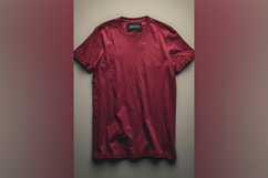 burgundy T Shirt Logo Branding Mockup Product Image 1