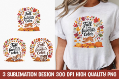 Fall is My Favorite Color Cat Clipart T-Shirt PNG Product Image 1