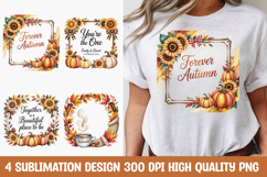 Autumn Coffee Wreath T-shirt PNG Product Image 1