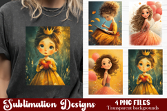 Trendy girl PNG , Retro 4 Designs Sublimation T-shirt Product Image 1