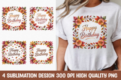 Happy Birthday Autumn Frame PNG Product Image 1
