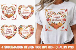 Heart Fall Birthday T-shirt PNG Product Image 1