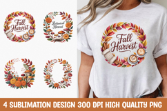 Fall Harvest Clipart Frame T-shirt PNG Product Image 1