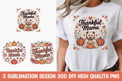Thankful Mama Bear Pumpkin T-Shirt PNG Product Image 1