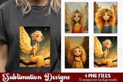Trendy girl PNG , Retro 4 Designs Sublimation T-shirt Product Image 1