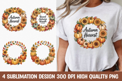Autumn Pumpkin Wreath T-Shirt PNG Product Image 1