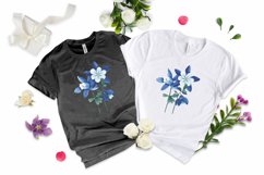  t-shirt aquilegia flowers watercolor