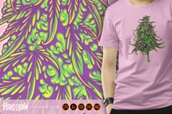 Vintage cannabis sativa flower bud in botanical style Product Image 6