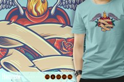Flower angel wings classic ribbon Tattoo Valentine Product Image 5