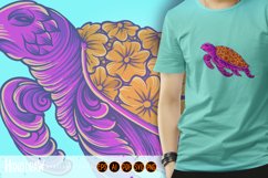 Turtle vintage floral ornament svg Product Image 6