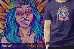 Bohemian girl radiating happiness smile flower child Product Image 5