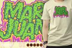 Marijuana lettering word with melted buds texture Product Image 5