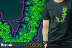 Intriguing monogram letter initial J with realistic cannabis Product Image 5
