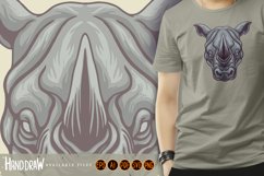 Cartoon Rhino Head Mascot Rhinoceros Mean Product Image 4