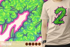 Bold monogram number 2 with weed flower bud Product Image 5