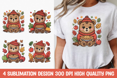 Autumn Bear with Pie T-Shirt PNG Product Image 1