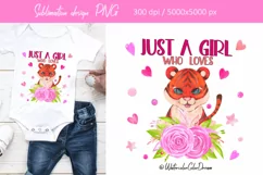 Baby Tiger with flowers sublimation design Product Image 2