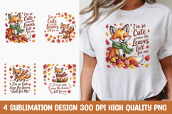 Cute Fox with Fall Leaves Clipart PNG Product Image 1