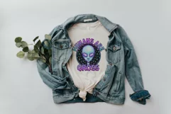 Humans are Gross sublimation file - retro Alien png Product Image 4