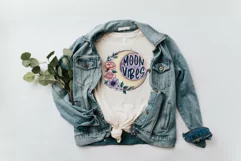 Moon Vibes Sublimation design - floral moon png Product Image 4
