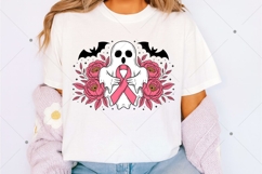 Breast Cancer Halloween Ghost PNG, Boho Halloween Png Product Image 2