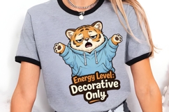 Energy Level Decorative Only PNG, Funny Lazy Tiger PNG Product Image 5