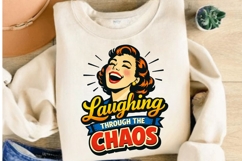 Laughing Through The Chaos Retro Funny PNG Design Product Image 4