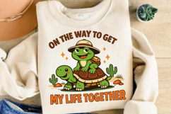 Slow Turtle Funny Life Quote PNG Design Product Image 4