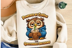 Powered by Coffee and Questionable Decisions Owl PNG Product Image 4