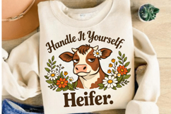 Handle It Yourself Heifer Funny Cow PNG Design Product Image 4